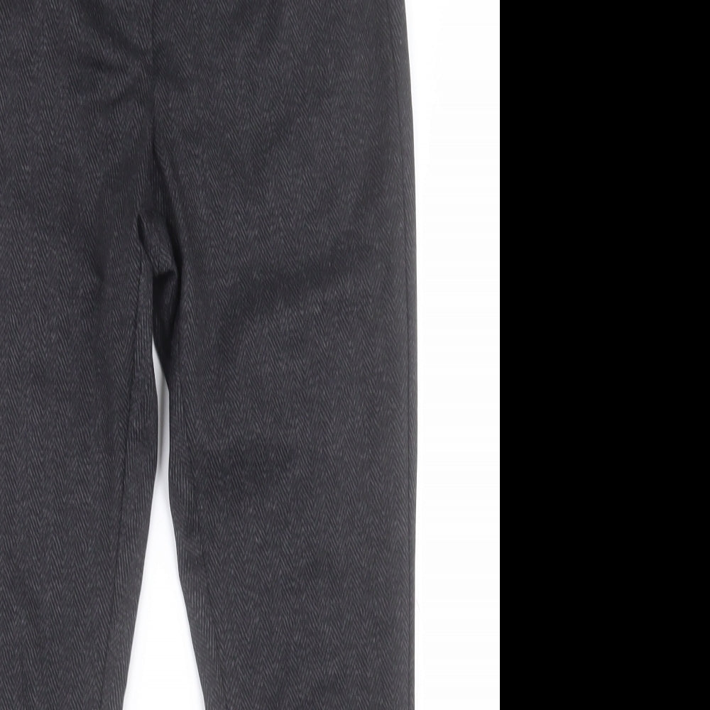 F&F Womens Black  Polyester Trousers  Size 10 L26 in Regular Button