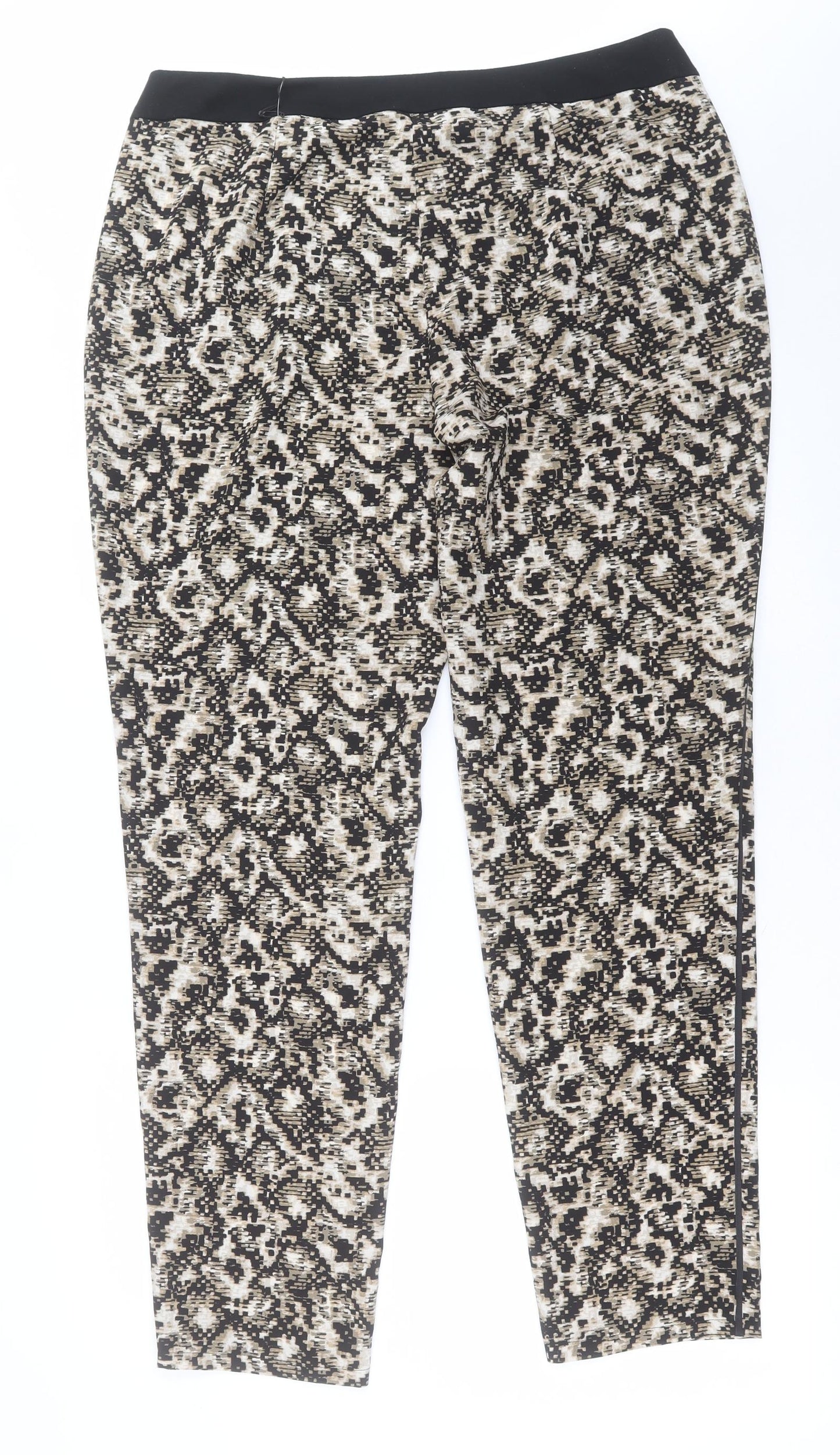 Gerry Weber Womens Brown Geometric Viscose Trousers  Size 16 L31 in Regular Button