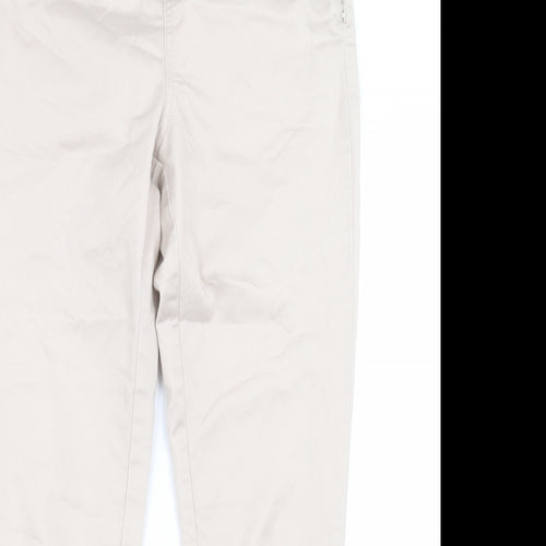 Wallis Womens Beige  Cotton Jegging Trousers Size 10 L26 in Regular Zip