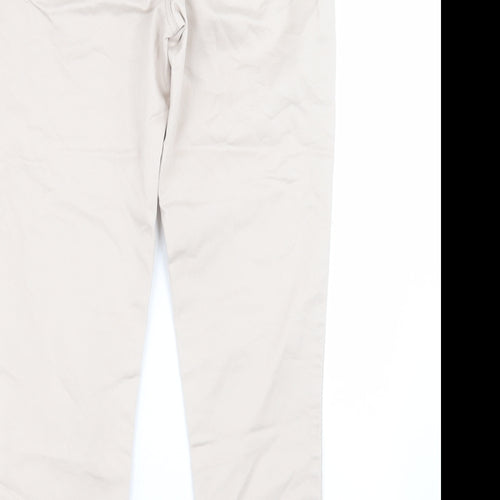 Wallis Womens Beige  Cotton Jegging Trousers Size 10 L26 in Regular Zip