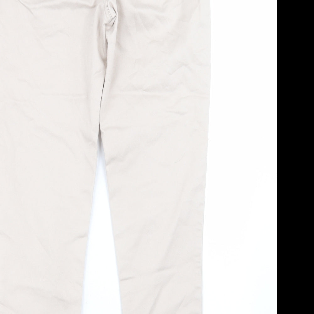 Wallis Womens Beige  Cotton Jegging Trousers Size 10 L26 in Regular Zip