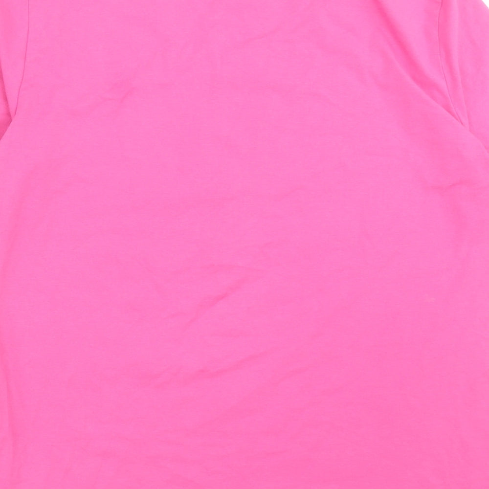 Gerry Weber Womens Pink  Cotton Basic T-Shirt Size 18 Scoop Neck