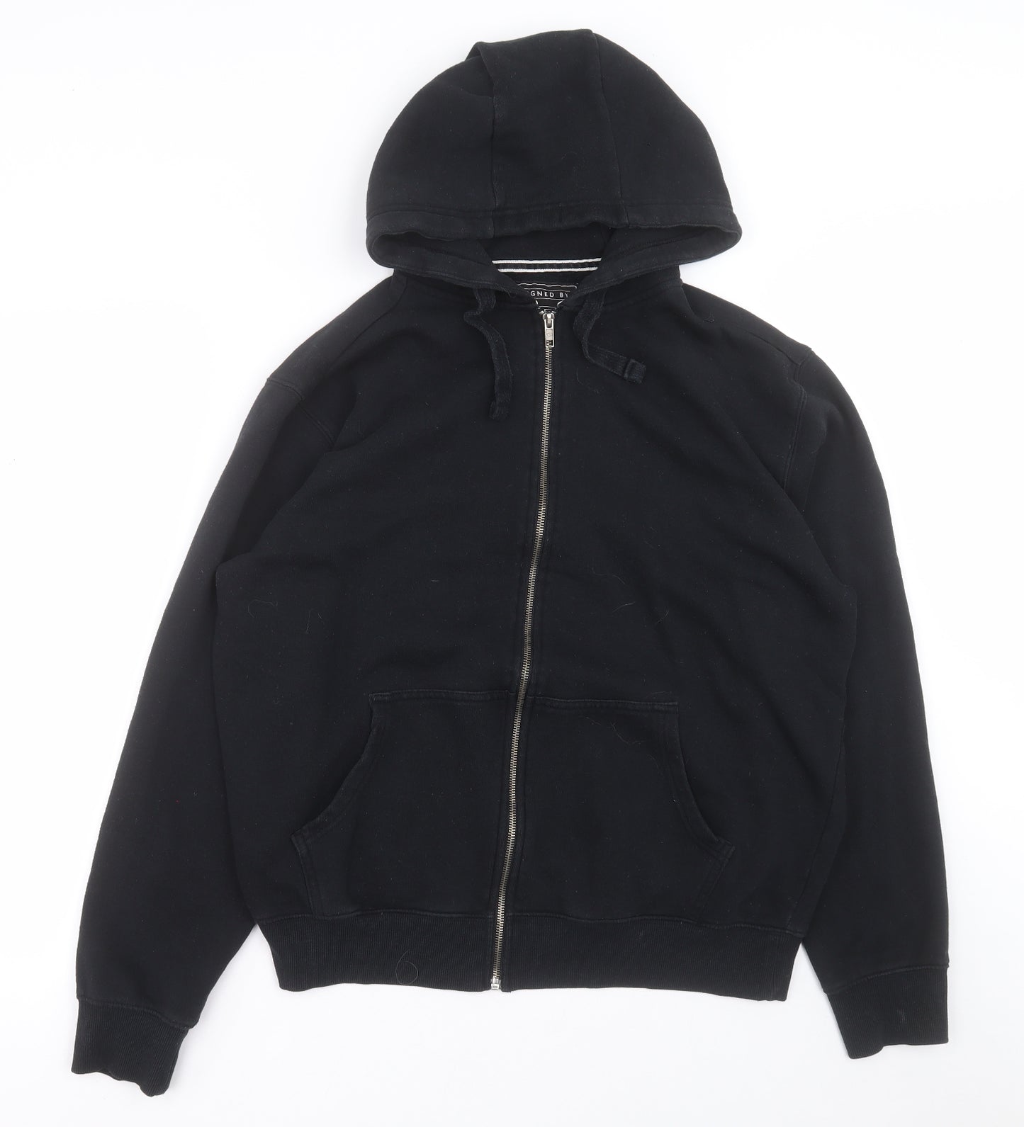 F&F Mens Black  Cotton Full Zip Hoodie Size XL