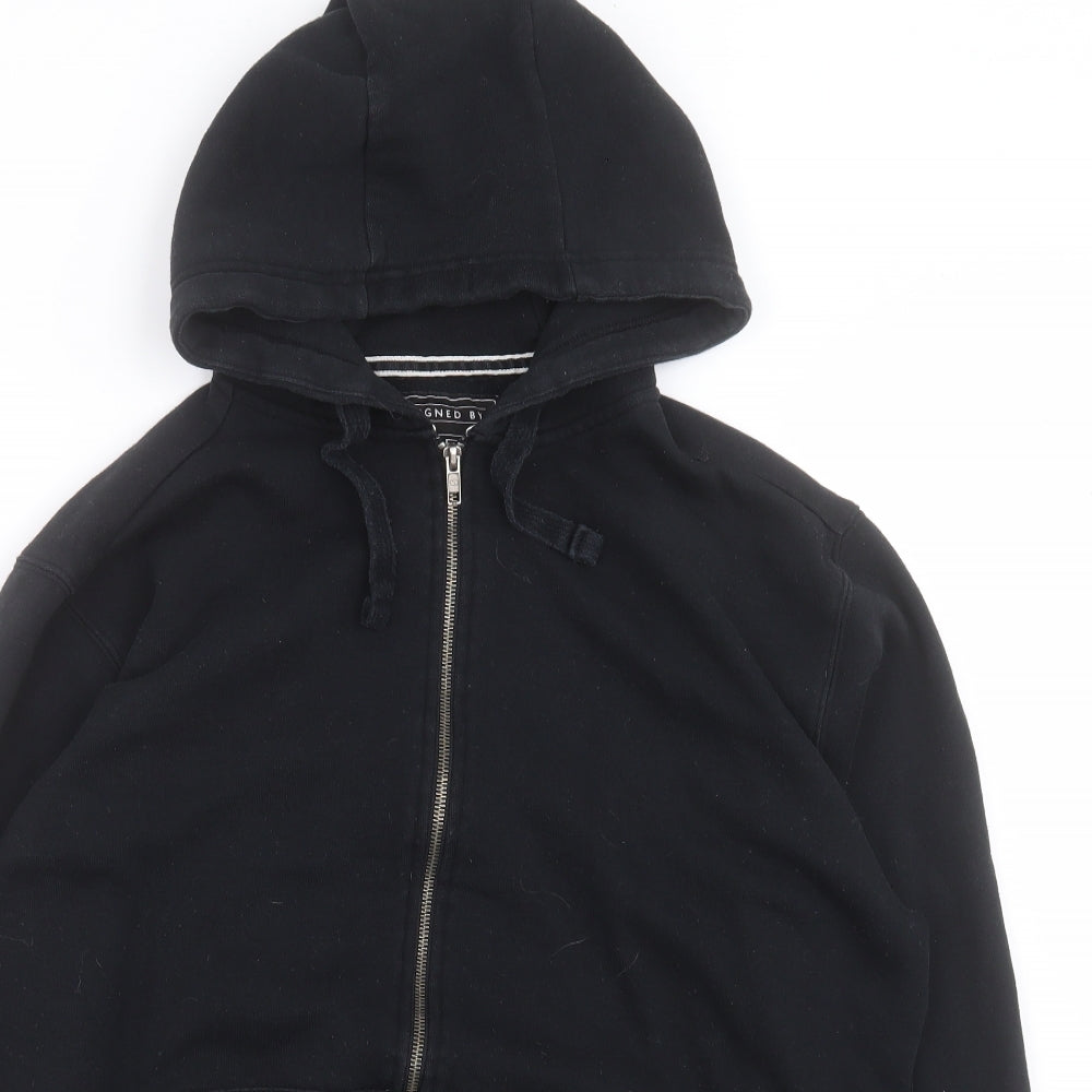 F&F Mens Black  Cotton Full Zip Hoodie Size XL