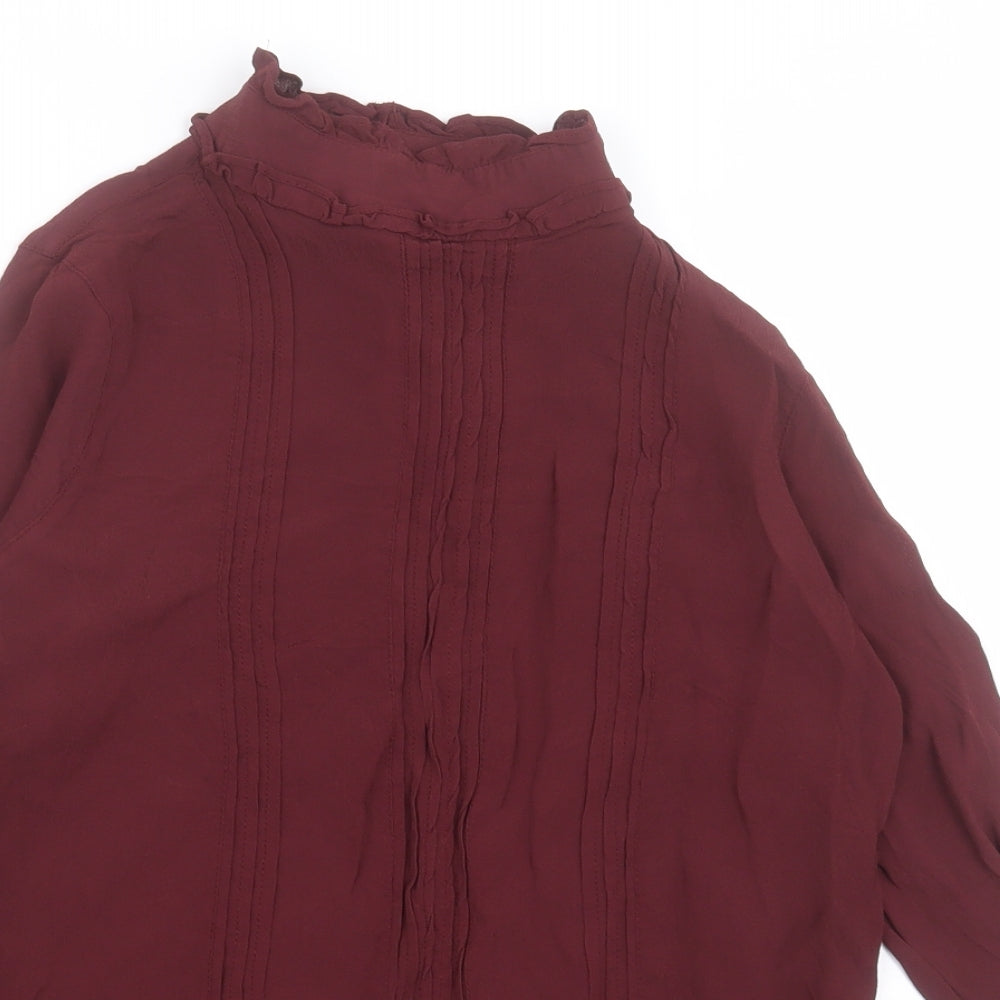 NEXT Womens Red  Viscose Basic Blouse Size 12 High Neck