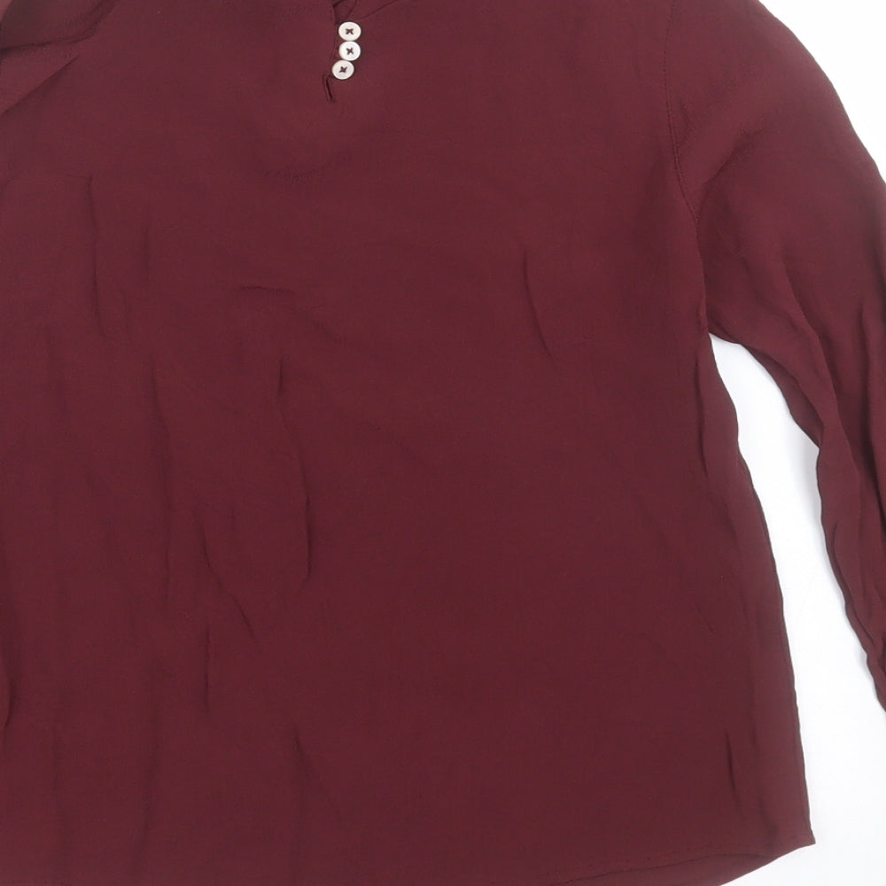 NEXT Womens Red  Viscose Basic Blouse Size 12 High Neck