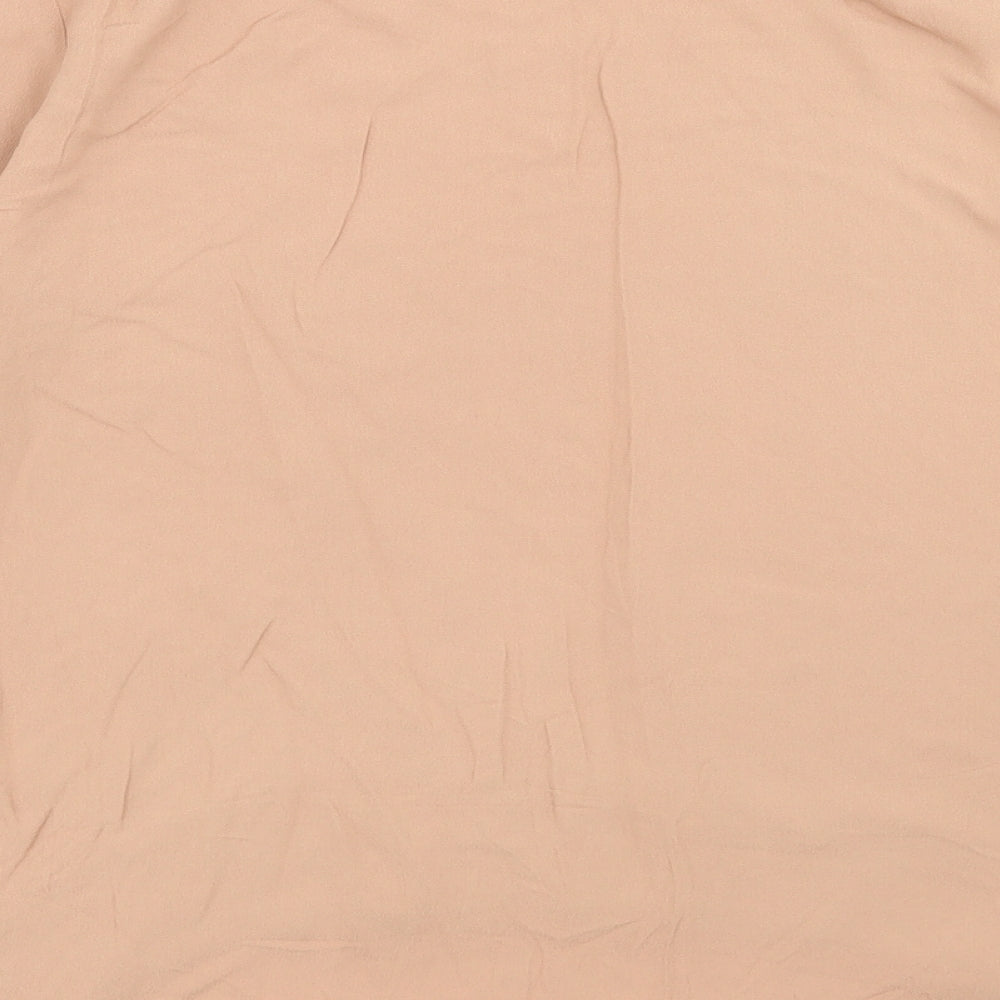 Zara Womens Beige  Viscose Basic Blouse Size XL Crew Neck