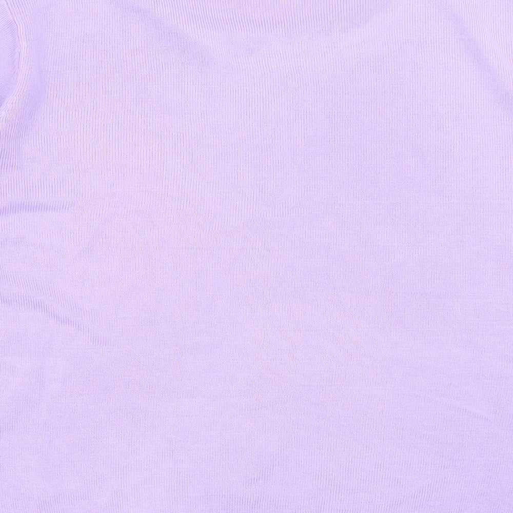 Marks and Spencer Womens Purple Crew Neck  Acrylic Pullover Jumper Size 14