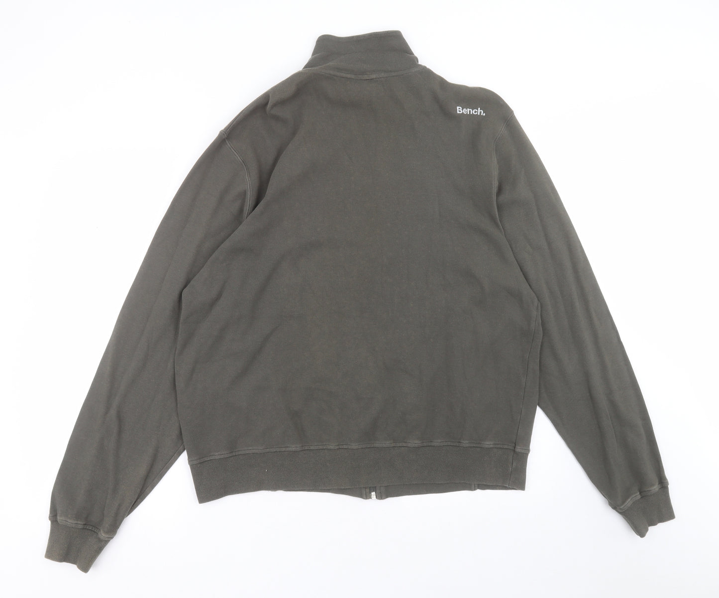 Bench Mens Green  Cotton Full Zip Sweatshirt Size 2XL