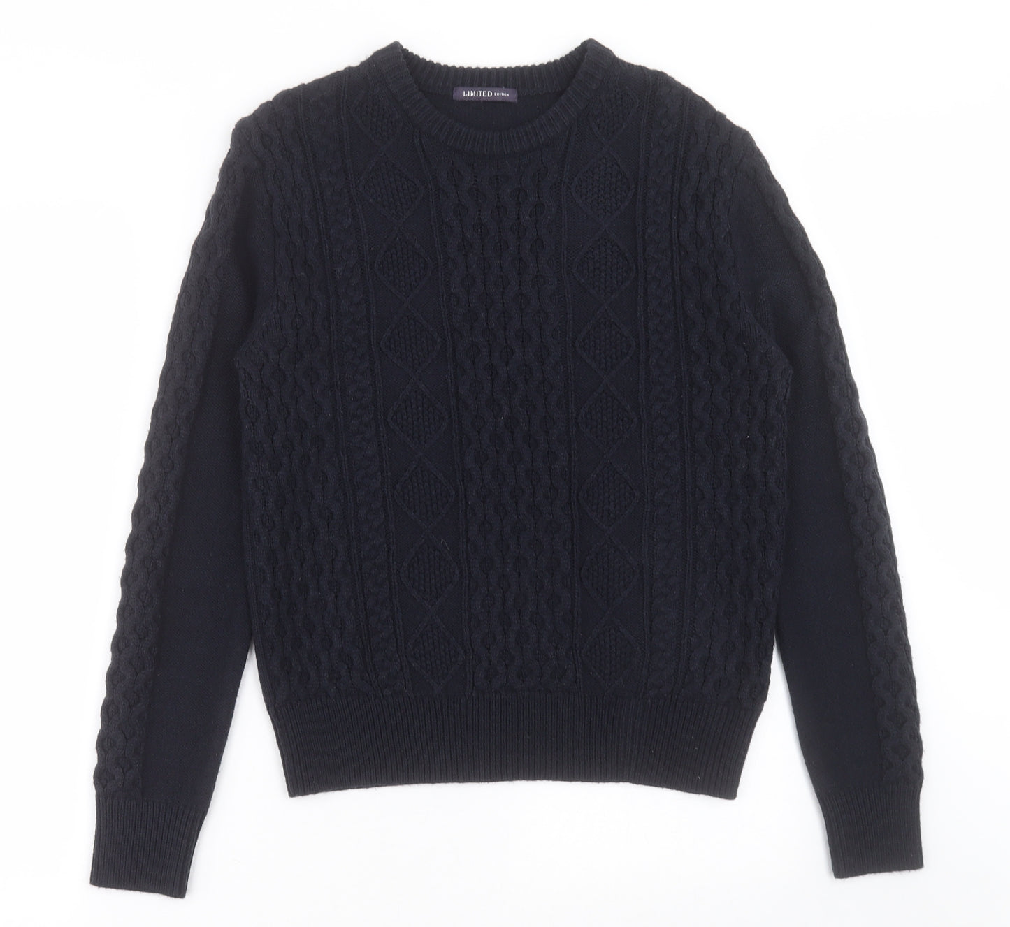 Marks and Spencer Womens Blue Crew Neck  Acrylic Pullover Jumper Size 10