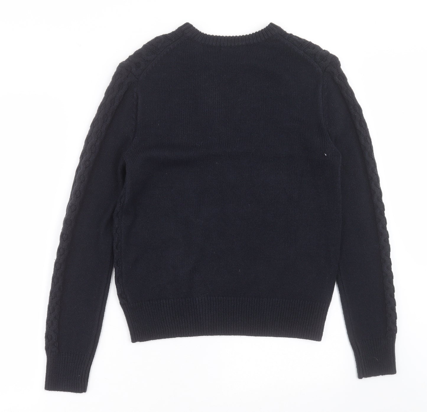 Marks and Spencer Womens Blue Crew Neck  Acrylic Pullover Jumper Size 10