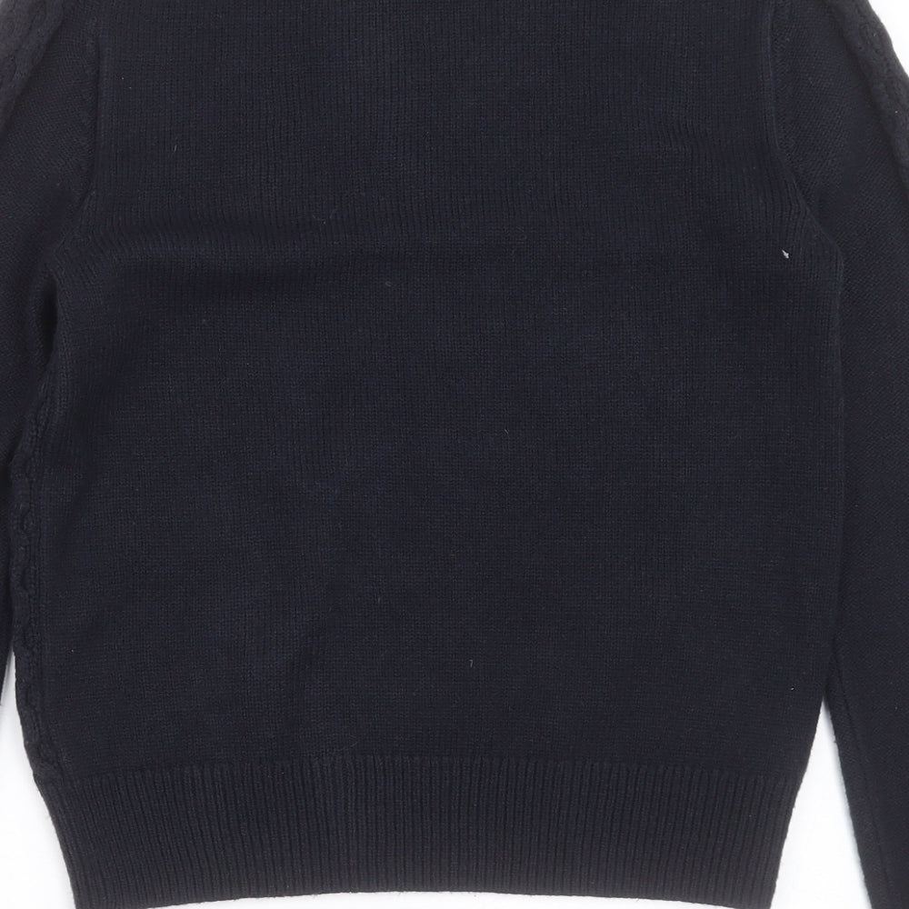 Marks and Spencer Womens Blue Crew Neck  Acrylic Pullover Jumper Size 10