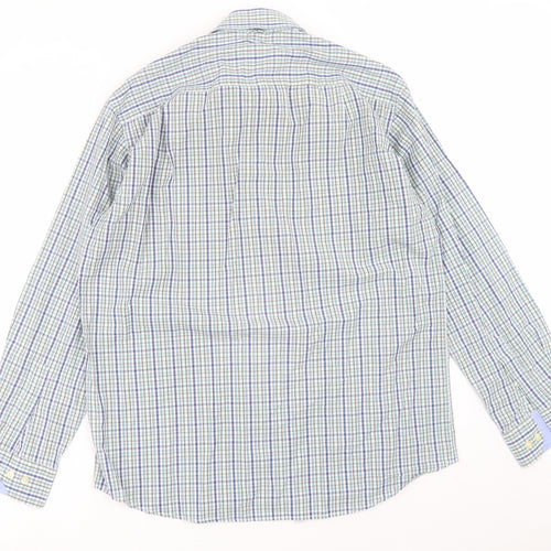 Tricot Marine Mens Multicoloured Plaid Cotton  Button-Up Size L Collared Button