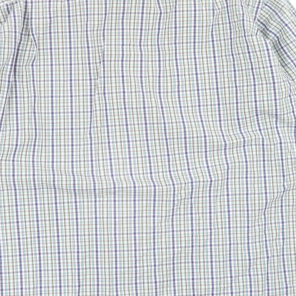 Tricot Marine Mens Multicoloured Plaid Cotton  Button-Up Size L Collared Button