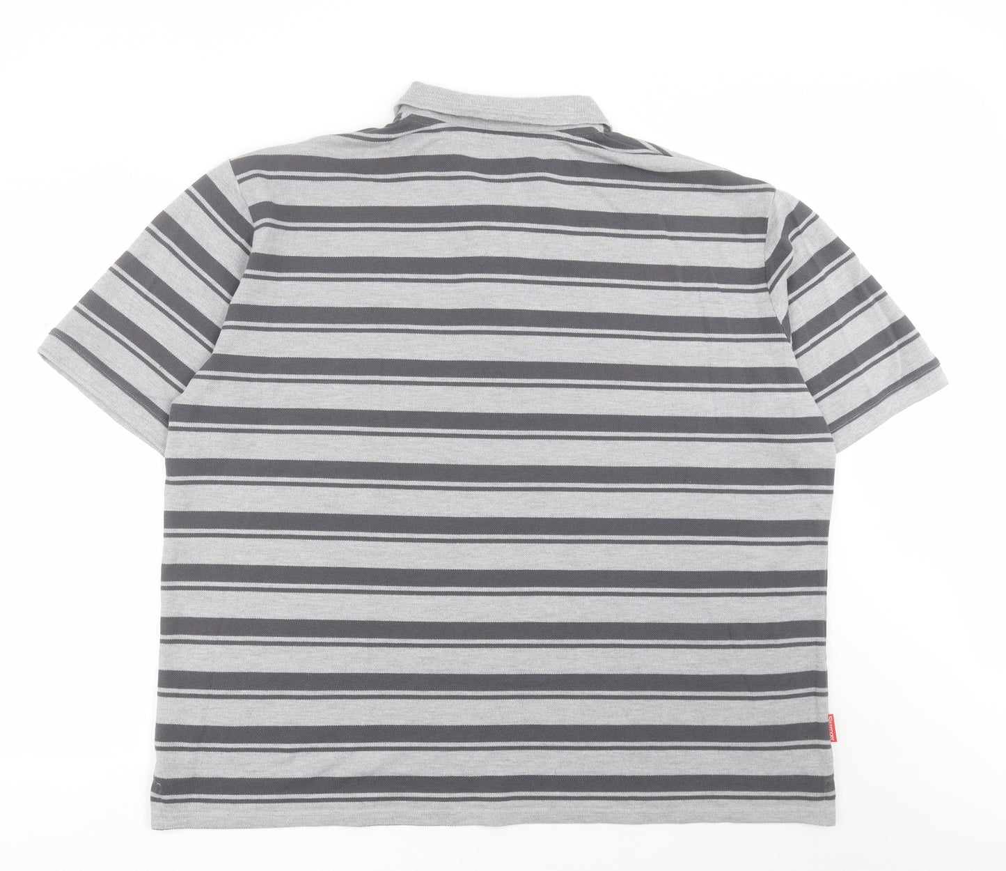 Slazenger Mens Grey Striped Polyester  Polo Size 3XL Collared Button