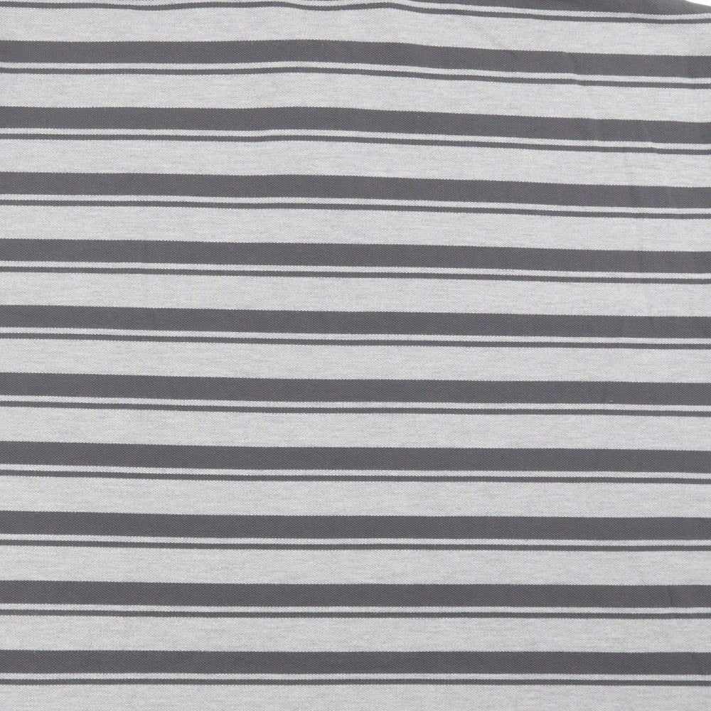 Slazenger Mens Grey Striped Polyester  Polo Size 3XL Collared Button