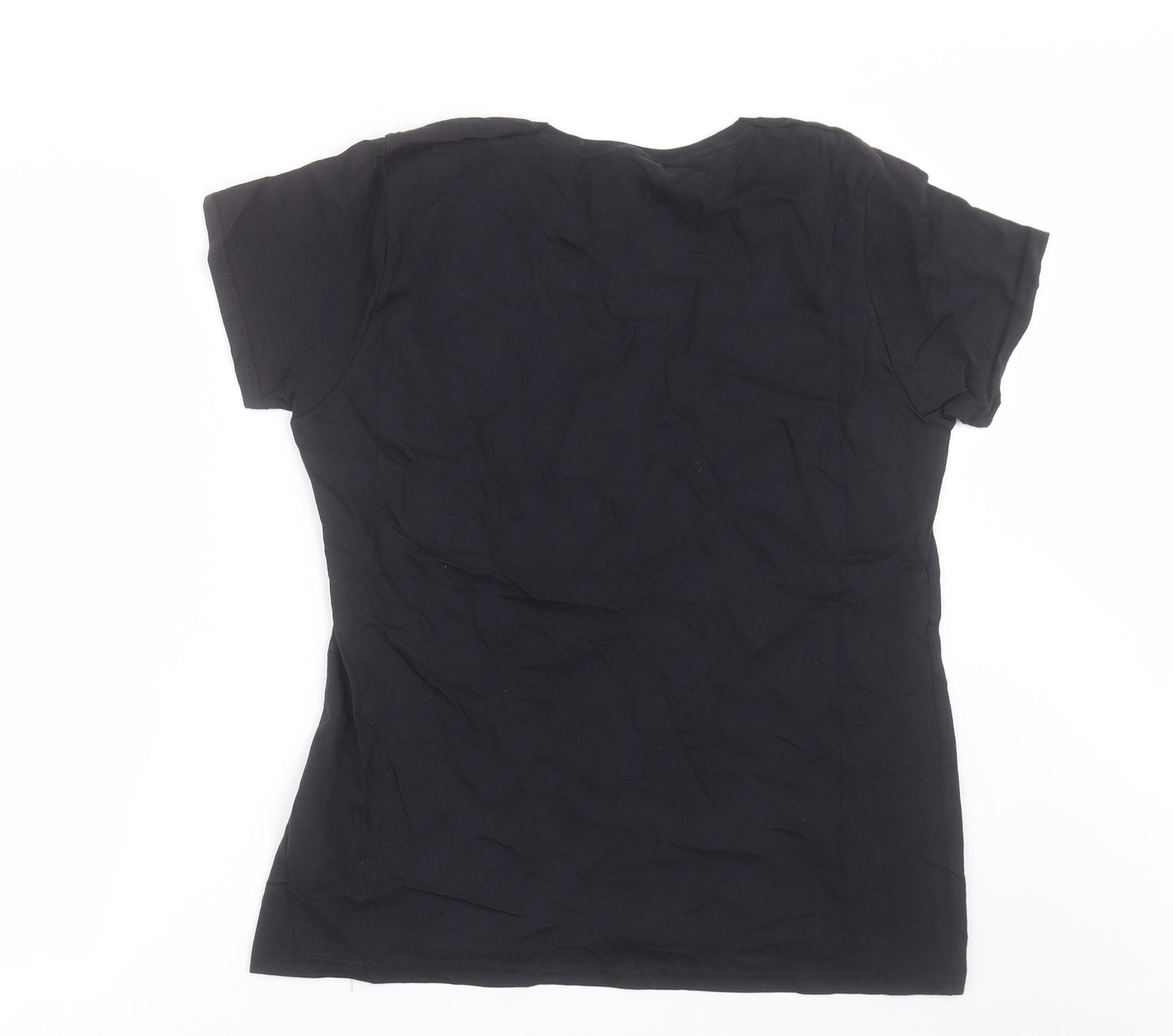Peacocks Womens Black  Cotton Basic T-Shirt Size L Crew Neck - Mickey Mouse