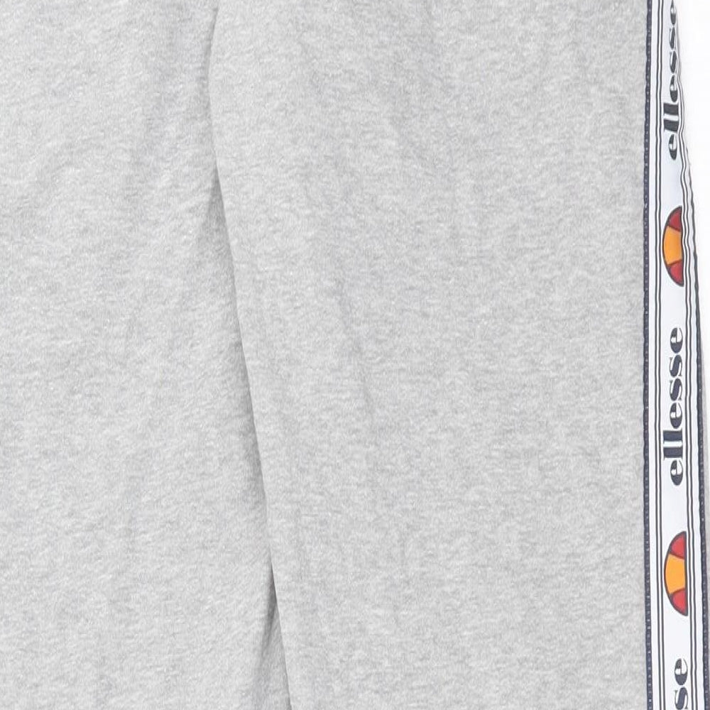 ellesse Womens Grey  Cotton Jogger Trousers Size 12 L30 in Regular Tie