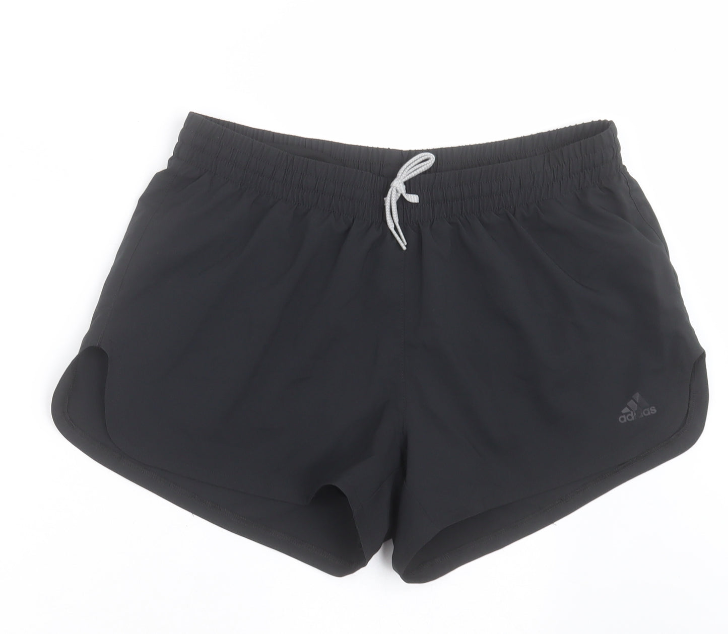 adidas Womens Black  Polyester Sweat Shorts Size M L3 in Regular Tie