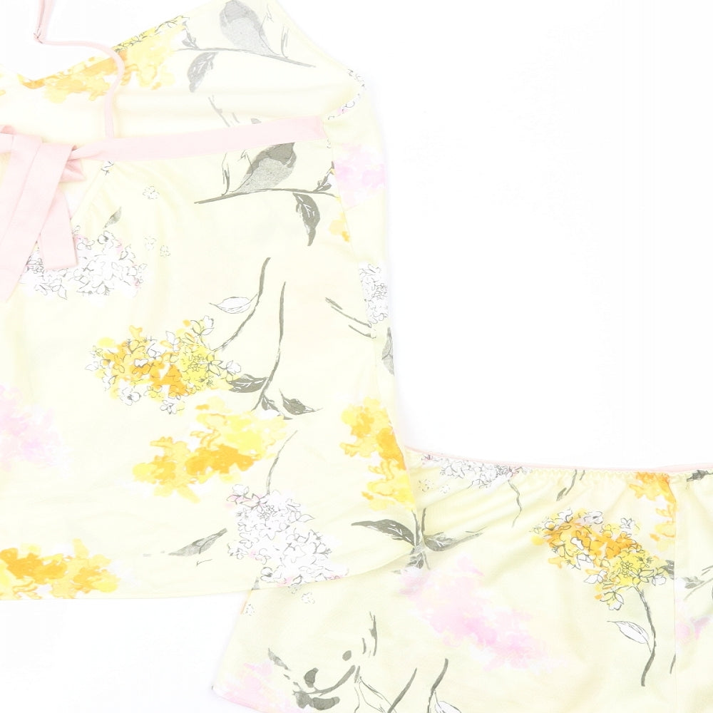 George Womens Yellow Floral Polyester Cami Pyjama Set Size 12