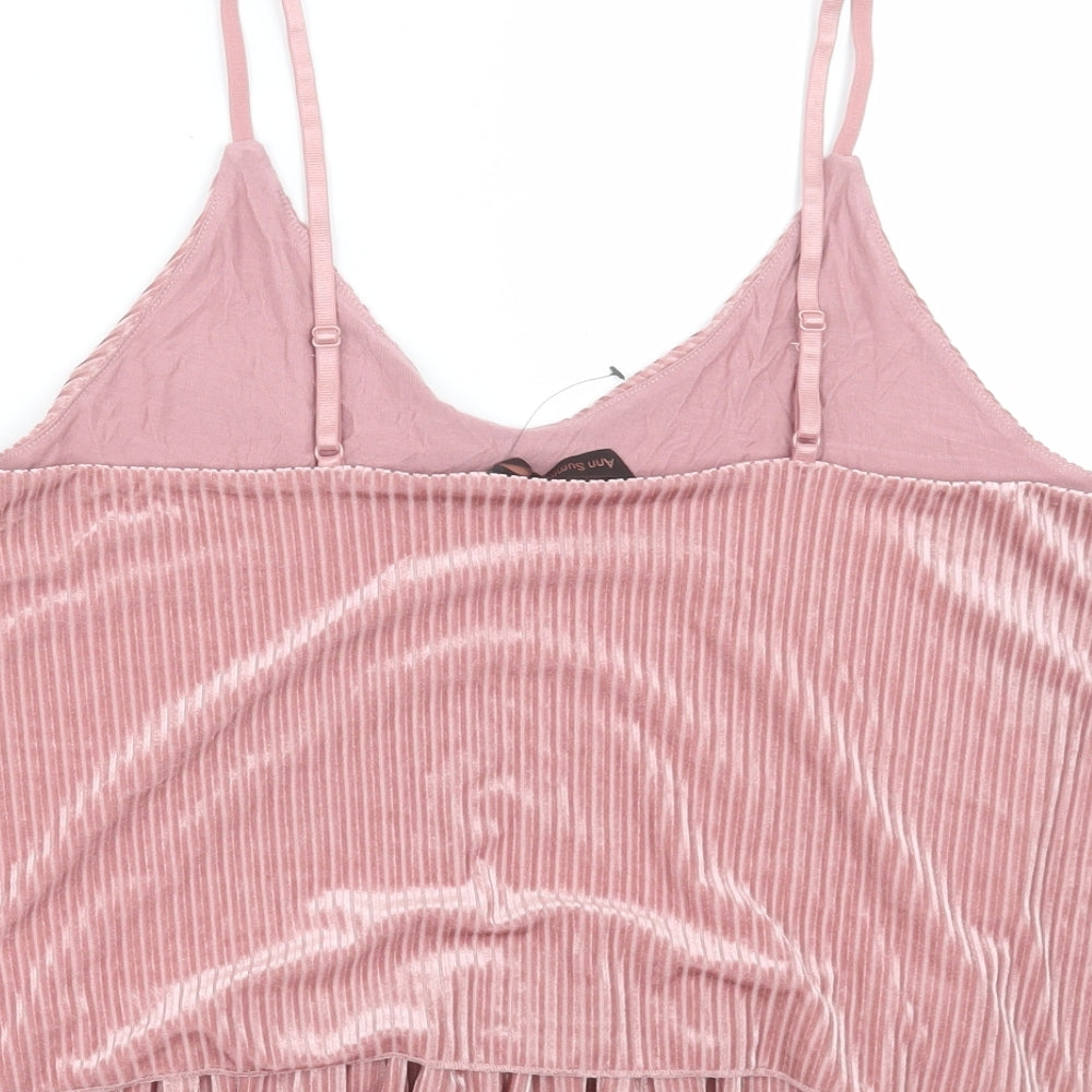 Ann Summers Womens Pink  Polyester Camisole Tank Size 12 V-Neck