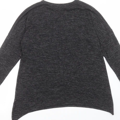 George Womens Grey Crew Neck  Polyester Pullover Jumper Size S