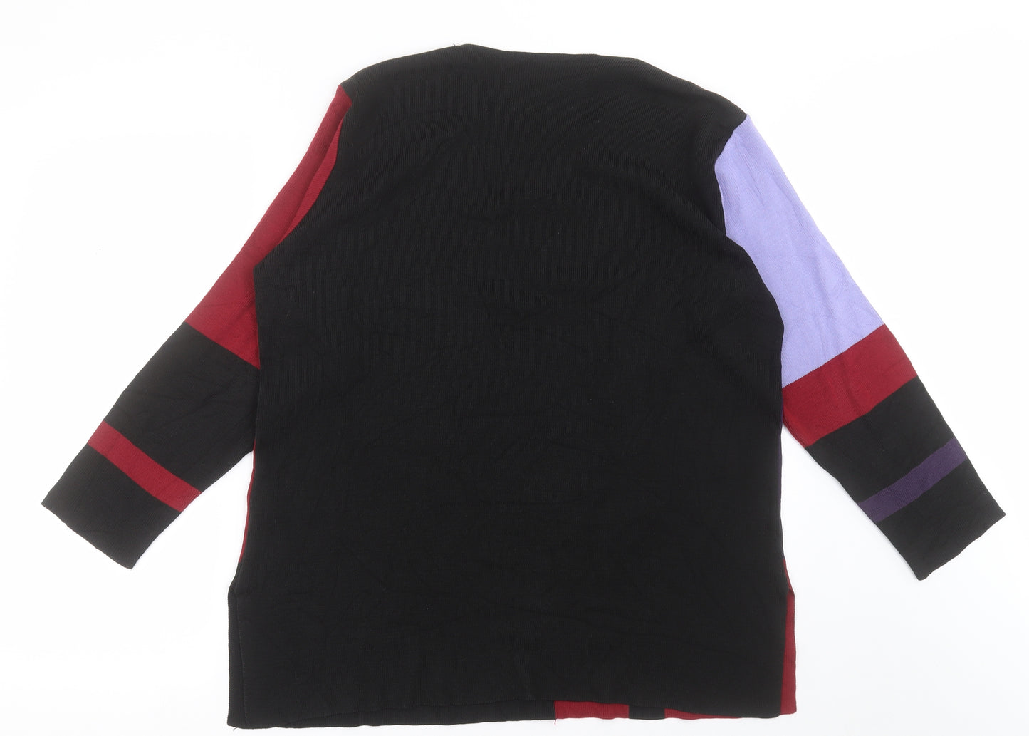 Marks and Spencer Womens Multicoloured Crew Neck Geometric Acrylic Pullover Jumper Size 16