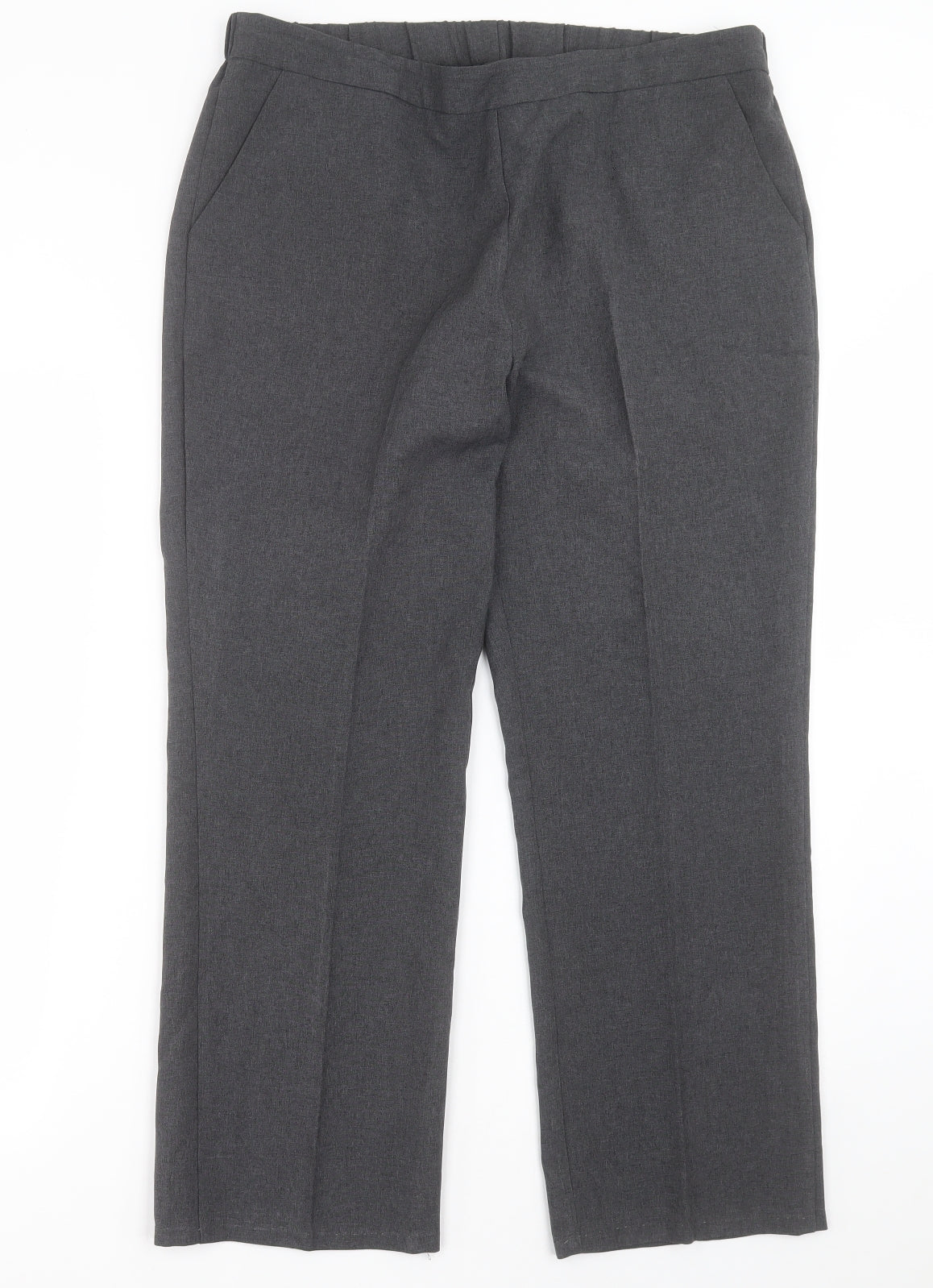 bonmarch Womens Grey  Polyester Trousers  Size 14 L26 in Regular