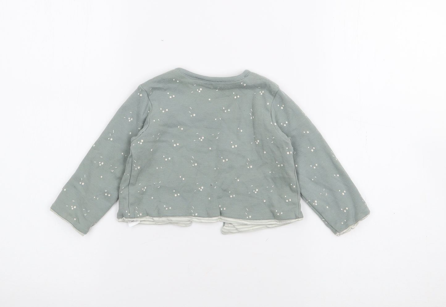 George Baby Green Geometric Cotton Cardigan Jumper Size 9-12 Months  Button