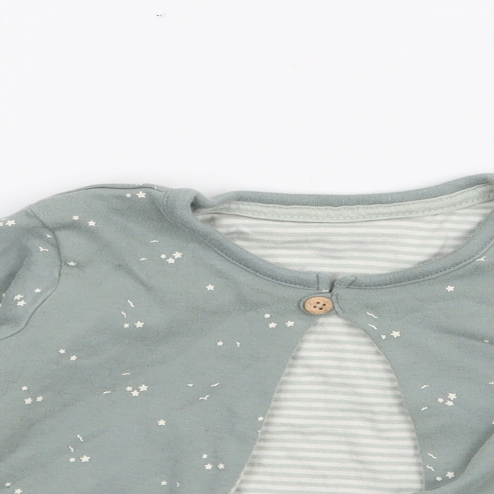 George Baby Green Geometric Cotton Cardigan Jumper Size 9-12 Months  Button