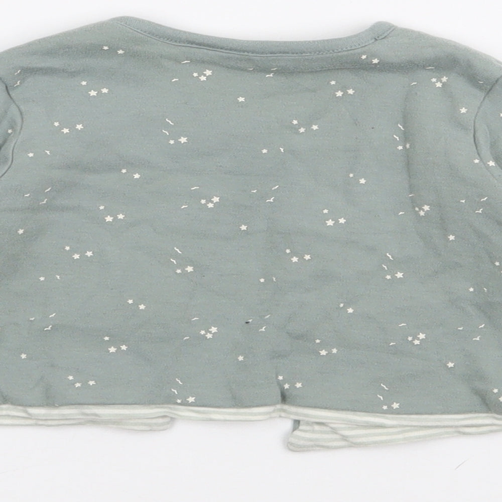 George Baby Green Geometric Cotton Cardigan Jumper Size 9-12 Months  Button