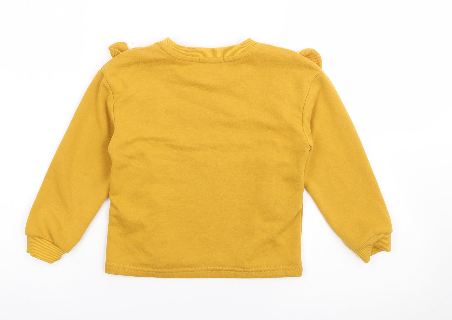 Primark Girls Yellow  Cotton Pullover Sweatshirt Size 4-5 Years