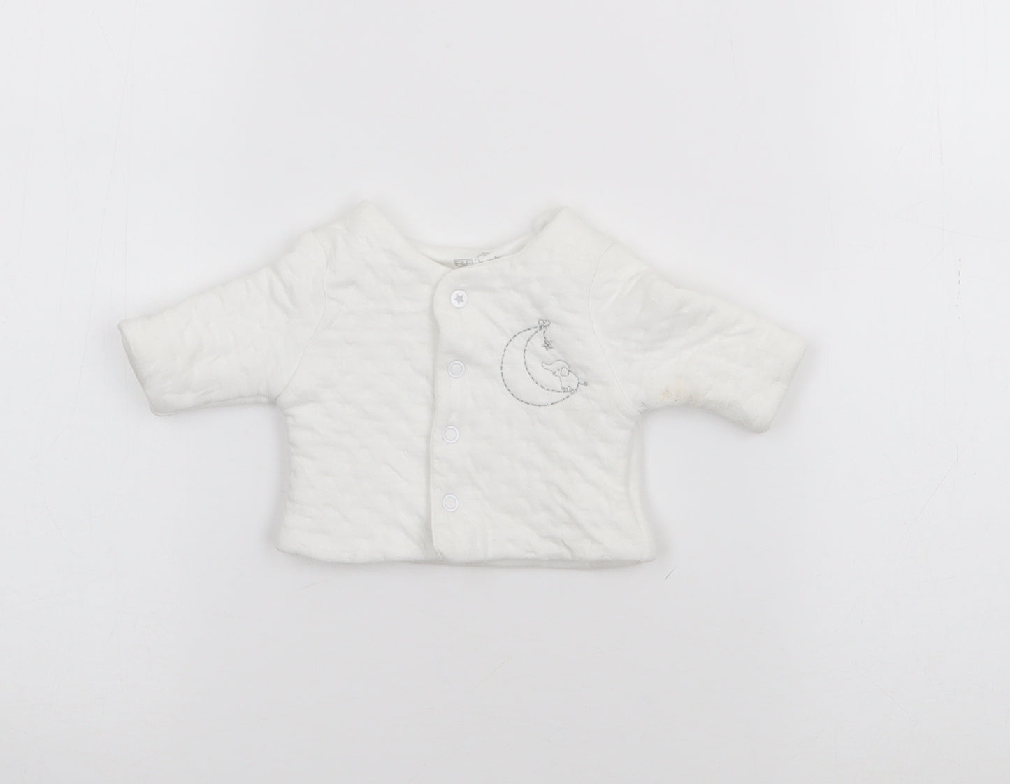 F&F Baby White   Jacket  Size Preemie   Snap