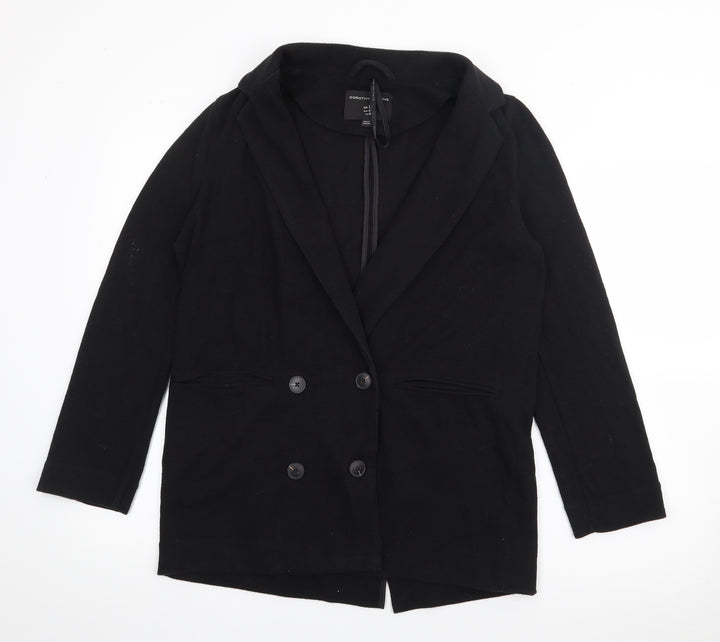Dorothy Perkins Womens Black Cotton Jacket Blazer Size 12