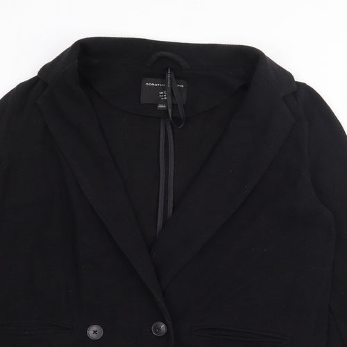 Dorothy Perkins Womens Black  Cotton Jacket Blazer Size 12