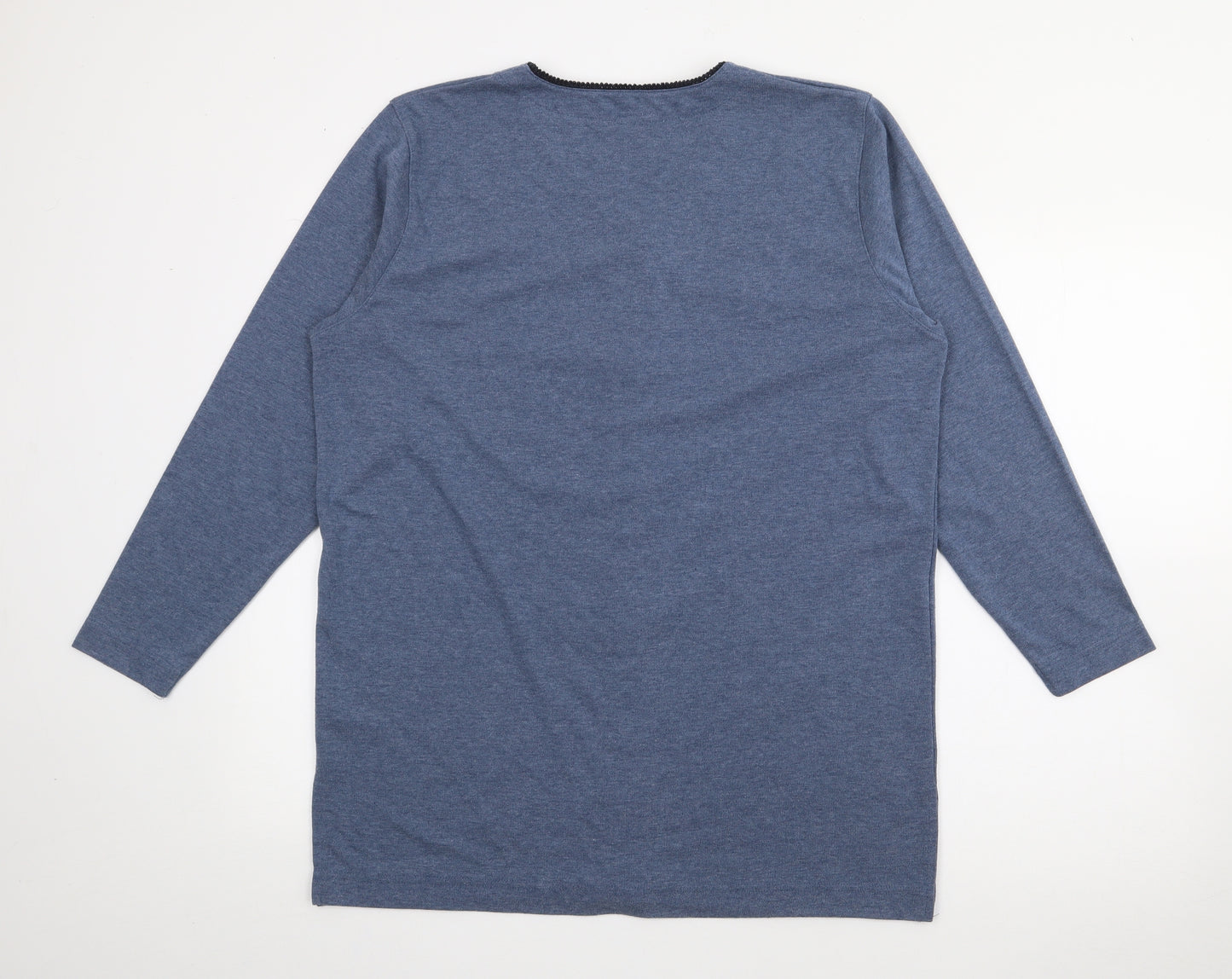 Preworn Womens Blue V-Neck  Polyester Cardigan Jumper Size S