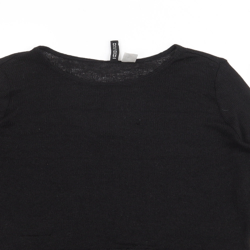 H&M Womens Black Round Neck  Viscose Pullover Jumper Size S