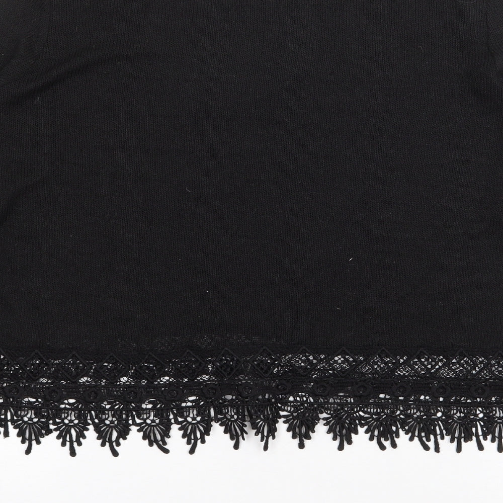 H&M Womens Black Round Neck  Viscose Pullover Jumper Size S