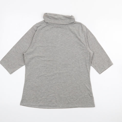 Boohoo Womens Grey High Neck  Polyester Pullover Jumper Size 14