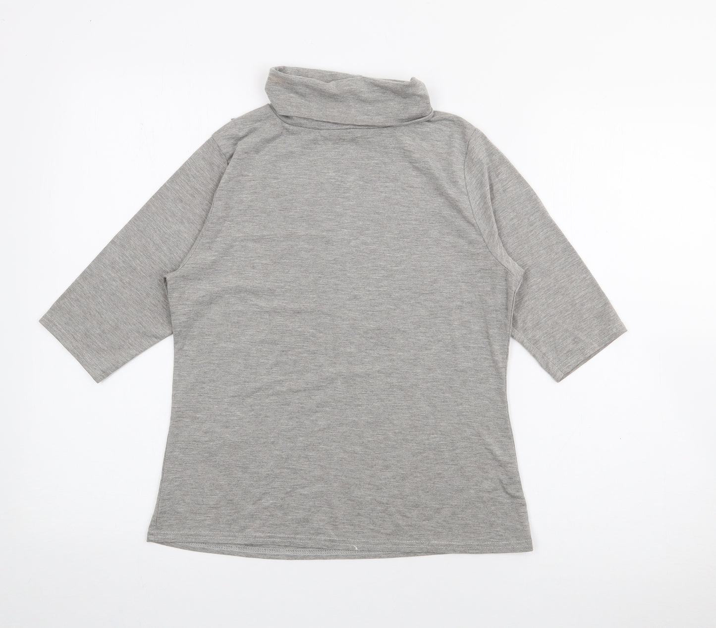 Boohoo Womens Grey High Neck  Polyester Pullover Jumper Size 14