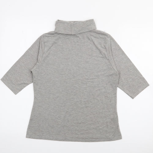 Boohoo Womens Grey High Neck  Polyester Pullover Jumper Size 14
