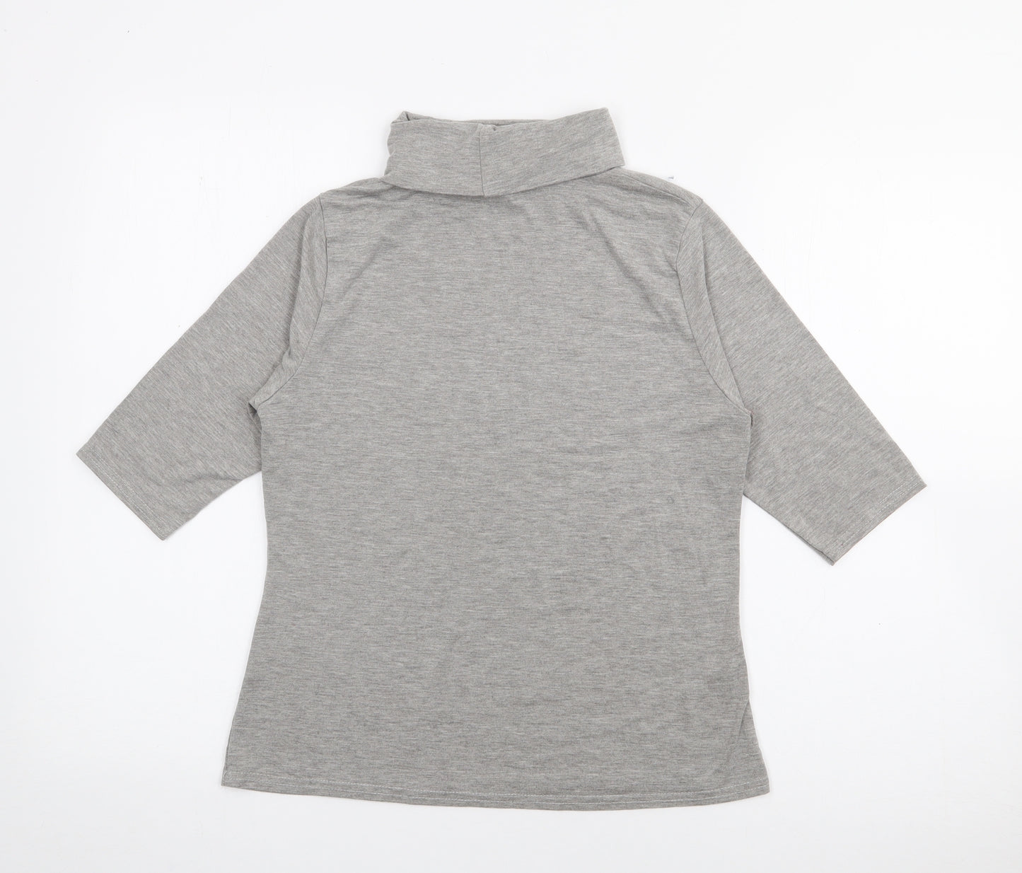 Boohoo Womens Grey High Neck  Polyester Pullover Jumper Size 14