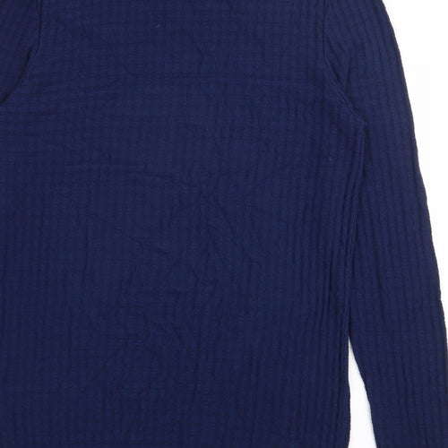 Topman Mens Blue Crew Neck  Viscose Pullover Jumper Size M