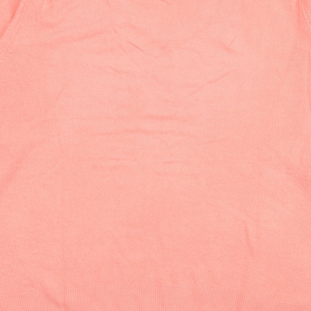 Marks and Spencer Mens Orange V-Neck  Acrylic Pullover Jumper Size M