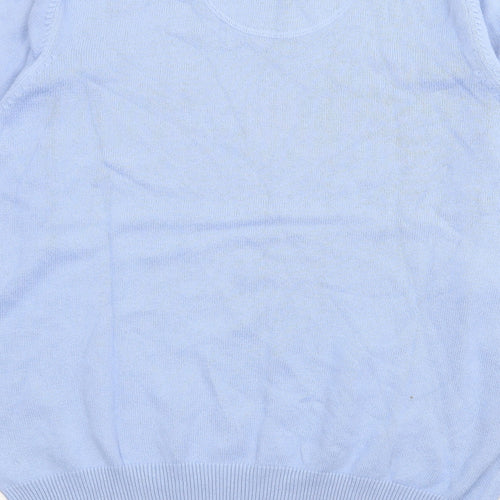 Blue Harbour Mens Blue V-Neck  Cotton Pullover Jumper Size M