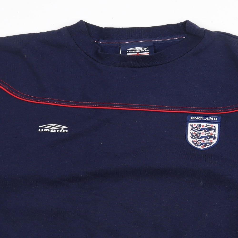 Umbro Mens Blue  Cotton Pullover Sweatshirt Size L