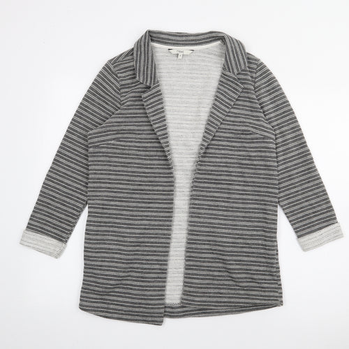 NEXT Womens Grey Striped Polyester Jacket Blazer Size 10