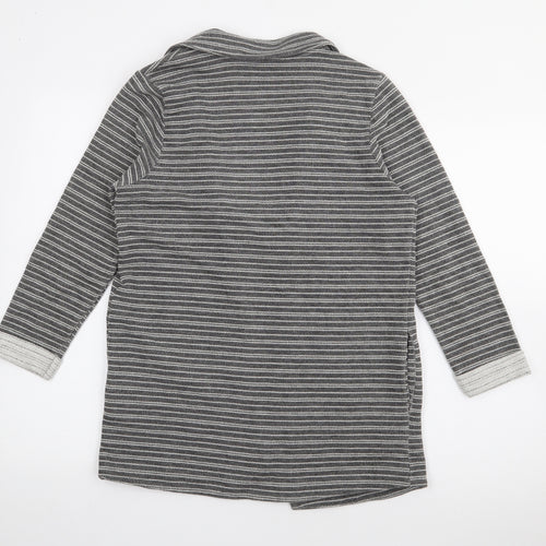 NEXT Womens Grey Striped Polyester Jacket Blazer Size 10