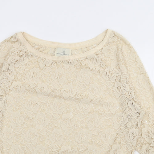 NEXT Womens Ivory Boat Neck  Polyester Pullover Jumper Size 6