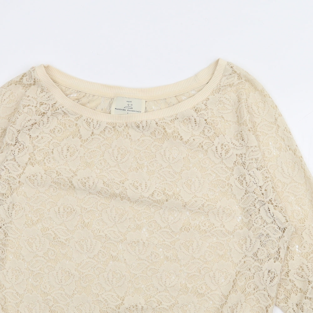 NEXT Womens Ivory Boat Neck  Polyester Pullover Jumper Size 6